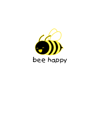 bee happy model gri pe tricou