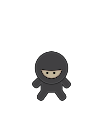 ninja model alb pe tricou