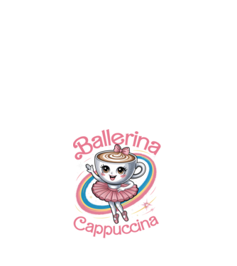 Ballerina Cappuccina model alb pe tricou