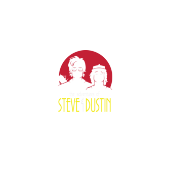steve and dustin model albastru jeanși pe tricou