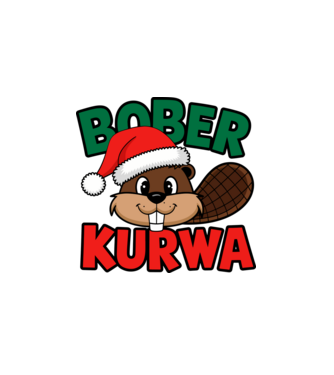 Bober kurwa xmas model alb pe tricou