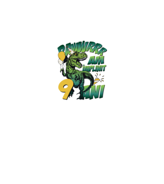 Rawr Am împlinit 9 ani model alb pe tricou