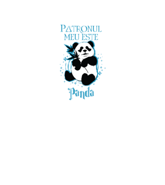 Patronul meu este PANDA model negru pe tricou