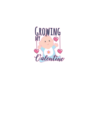 Growing my Valentine model alb pe tricou