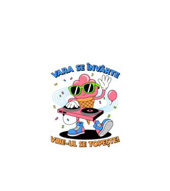 Vara se învârte model alb pe tricou