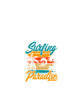 Surfing Paradise model negru pe tricou