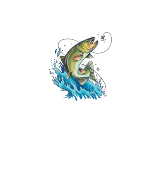 Fish model alb pe tricou