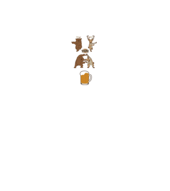 Bear deer beer model alb pe tricou