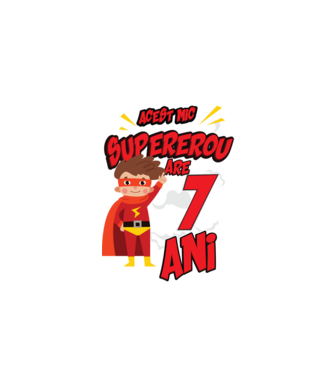 Acest mic supererou are 7 ani model negru pe tricou