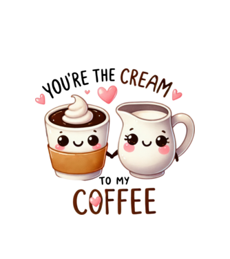 Cream to my Coffee model alb pe tricou