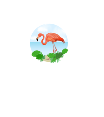 Flamingo model alb pe tricou