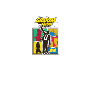 Comic Groom Squad model albastru deschis pe tricou