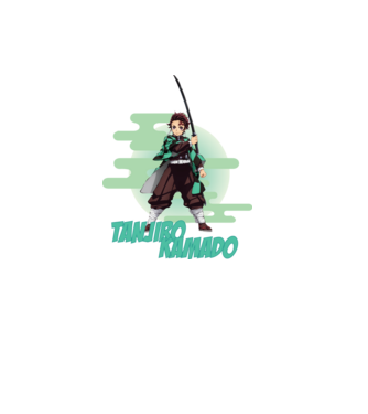 Demon Slayer Tanjiro model alb pe tricou
