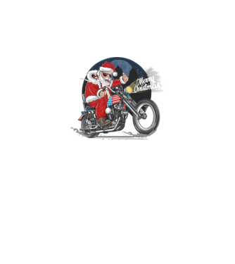 Santa Motocicletă Merry Christmas model negru pe tricou