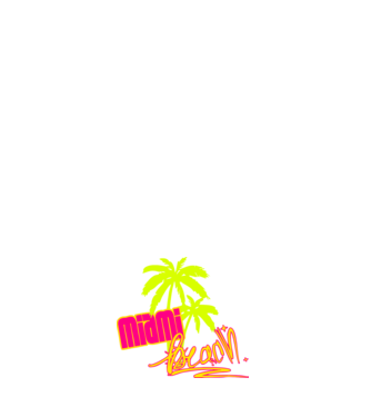 Miami beach model alb pe tricou