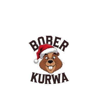 Bober kurwa xmas model alb pe tricou