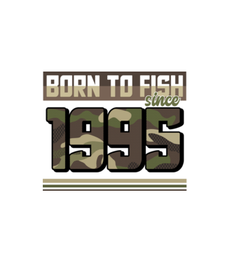 Born to fish since 1995 model alb pe tricou