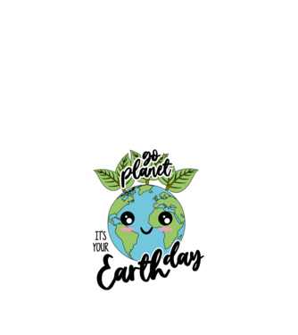 Go planet its your earth day model alb pe tricou