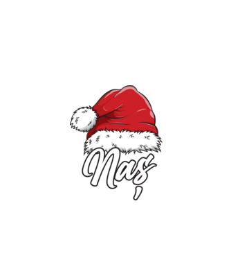 naș Santa Hat model negru pe tricou