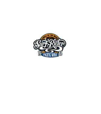 Surf Rider model negru pe tricou