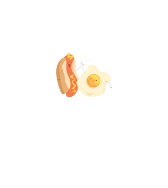 best friends hot dog egg model alb pe tricou