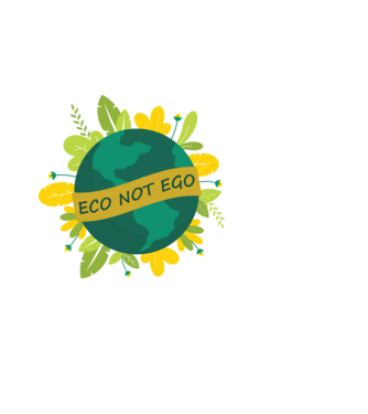 ECO NOT EGO model negru pe tricou