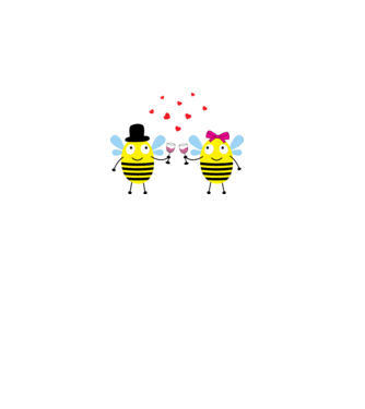 Bee Love model alb pe tricou