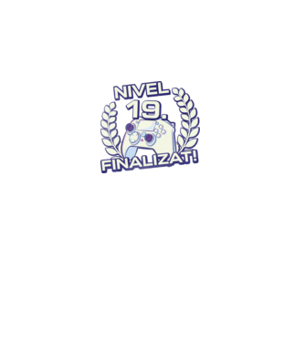 Nivel 19 finalizat! model negru pe tricou