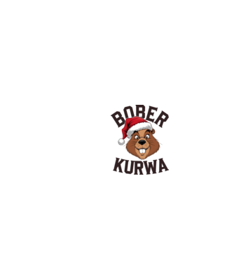 Bober kurwa xmas model alb pe tricou