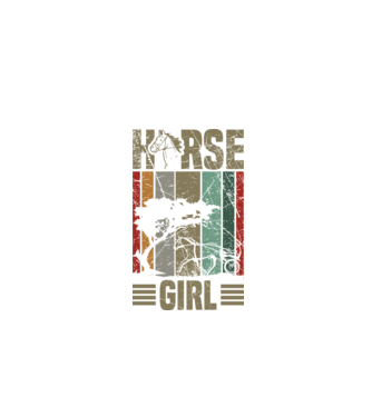 Horse girl model negru pe tricou
