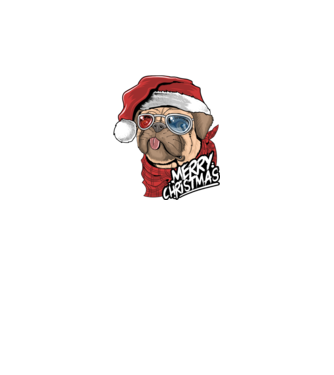 Merry Christmas Mopsz model negru pe tricou