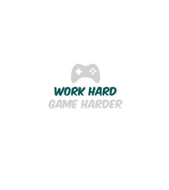 Work hard, game harder model negru pe tricou