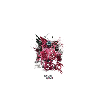 squid game poster model alb pe tricou