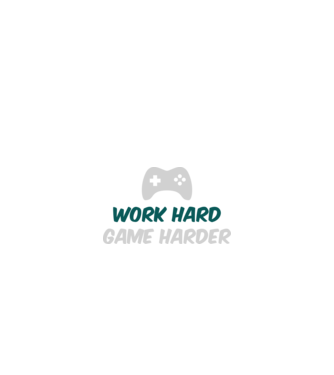 Work hard, game harder model negru pe tricou