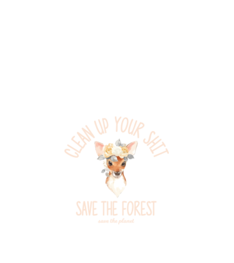 Clean up your shit model negru pe tricou