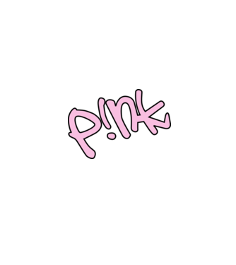 PINK model alb pe tricou