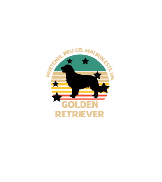 Prietenul meu cel mai bun este un golden retriever model negru pe tricou