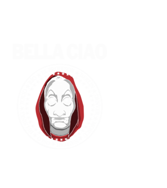 bella ciao stroke white model alb pe tricou