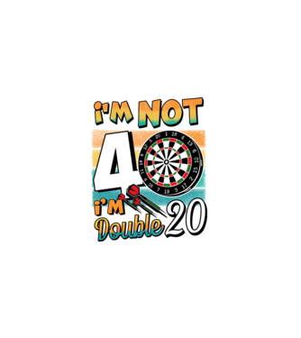 Darts Birthday 40 years old model negru pe tricou