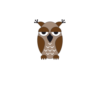 Owl model alb pe tricou
