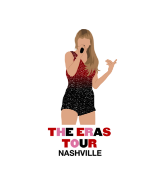 Taylor Swift The Eras Tour Nashville model alb pe tricou