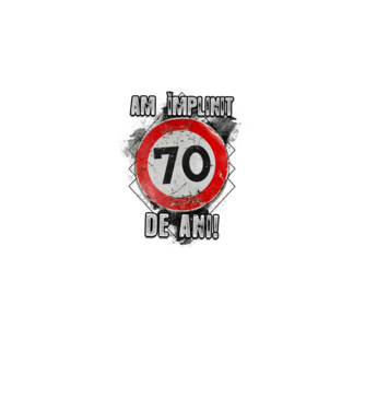 Am împlinit 70 de ani! model negru pe tricou