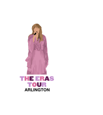 Taylor Swift The Eras Tour Arlington 3 model alb pe tricou