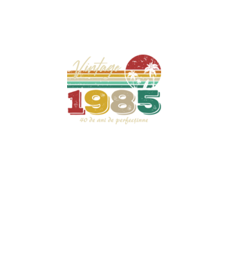 VINTAGE 1985 model negru pe tricou