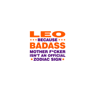 Badass zodiac LEO model alb pe tricou