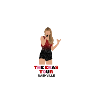 Taylor Swift The Eras Tour Nashville model alb pe tricou