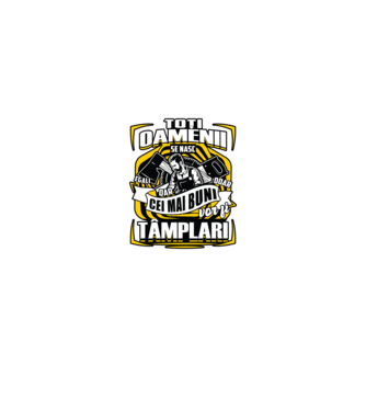 Toți oamenii tâmplari model negru pe tricou