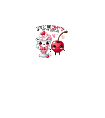 Cherry to my Sunday model alb pe tricou