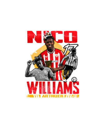 Nico Williams tribute model alb pe tricou