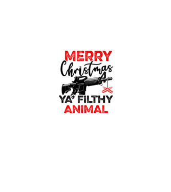 Merry Christmas Ya Filthy Animal model gri pe tricou